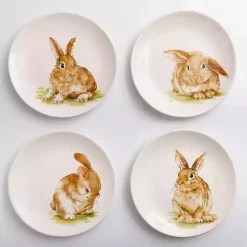 Sweet Bunny Salad Plates, Set of 4