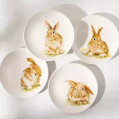 Sweet Bunny Salad Plates, Set of 4