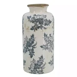 Tall Gray and Ivory Vase