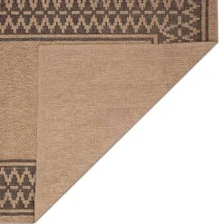 Tan & Black Zig Zag Indoor/Outdoor Area Rug, 5x7