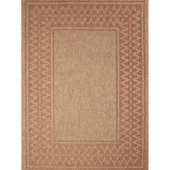 Tan & Orange Zig Zag Indoor/Outdoor Area Rug, 5x7