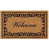 Tan and Black Scroll Welcome Doormat, 36x24 in.