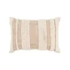 Tan and Natural Tufted Stripes Lumbar Pillow