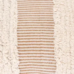 Tan and Natural Tufted Stripes Lumbar Pillow