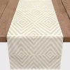 Tan and White Diamond Table Runner, 72 in.