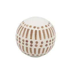 Tan and White Patterned Orbs, Set of 3