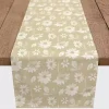 Tan and White Wildflower Table Runner, 72 in.
