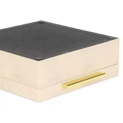 Tan Faux Shagreen 2-pc. Square Decorative Boxes