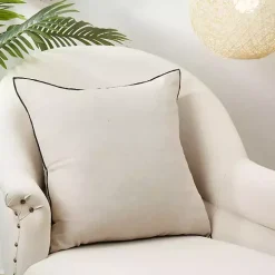 Tan Fringe Diamond Throw Pillow Cover