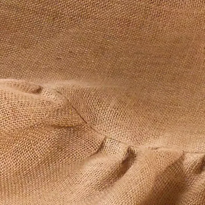 Tan Jute Ruffle Trim Christmas Tree Skirt, 53 in.