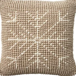 Tan Looped Snowflake Pillow