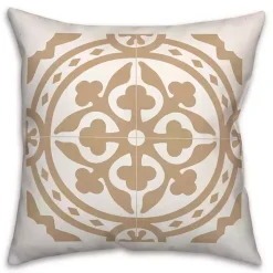 Tan Medallion Tile Indoor/Outdoor Pillow