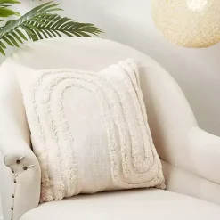 Tan Modern Tufted Pillow