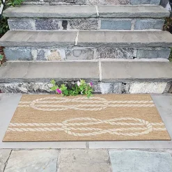Tan Nautical Rope Indoor/Outdoor Area Rug, 2x3