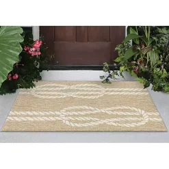 Tan Nautical Rope Indoor/Outdoor Area Rug, 2x3