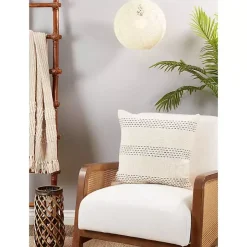 Tan Stitched Throw Pillow