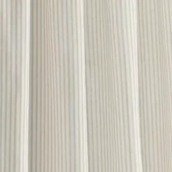 Tan Stripe Ruffled Curtain Panel Set, 84 in.