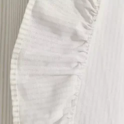 Tan Stripe Ruffled Curtain Panel Set, 84 in.