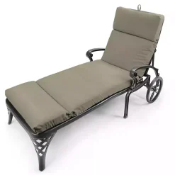 Taupe Canvas French Edge Outdoor Chaise Cushion
