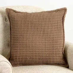 Taupe Cozy Waffle Pillow