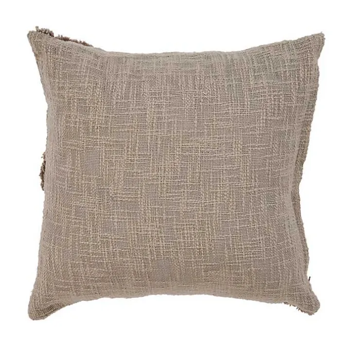 Taupe Fringe Diamond Pillow, 20 in.