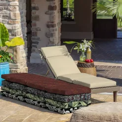 Taupe Leala Texture Outdoor Chaise Cushion