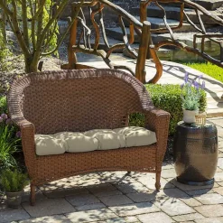 Taupe Leala Texture Wicker Settee Cushion