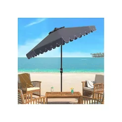 Taupe Scallop Tilt Crank 9 ft. Outdoor Umbrella