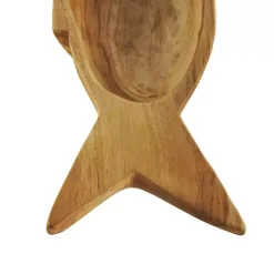 Teak Wood Carved Fish Trays, Set of 2