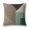 Teal and Brown Abstract Outdoor Pillow