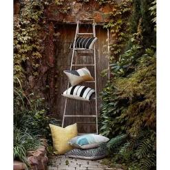 Teal and Brown Abstract Outdoor Pillow