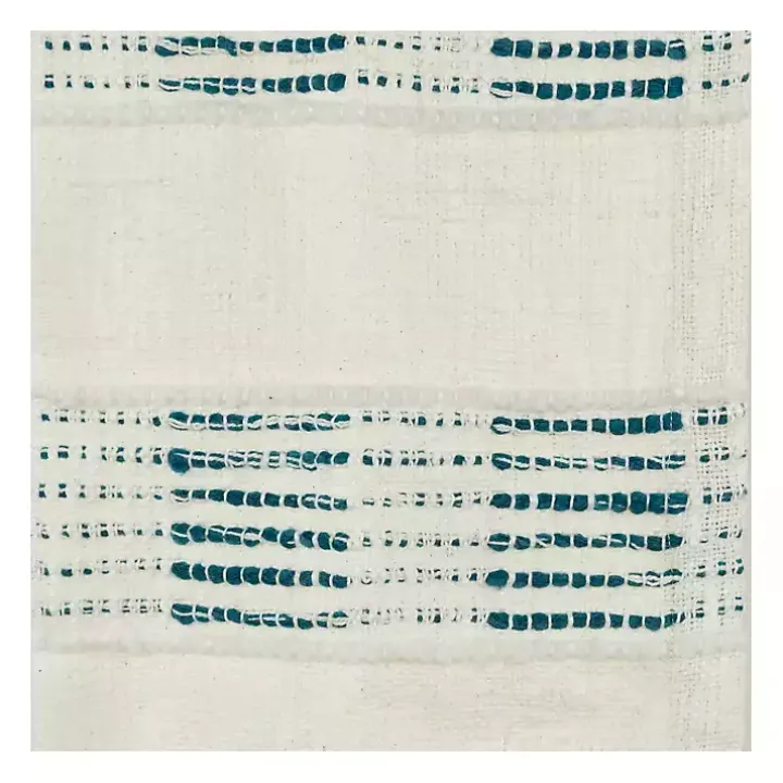 Teal and Ivory Woven Stripe Throw