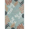 Teal Coral Reef Area Rug, 5x7