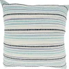 Teal Dash Stripe Woven Throw Pillow