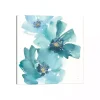 Teal Floral Cosmos Canvas Art Print