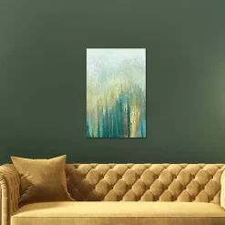 Teal Golden Woods Canvas Art Print