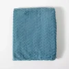 Teal Heavenly Herringbone Plush Throw