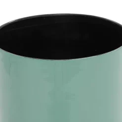Teal Metal Round Planters with Stands, Set of 3