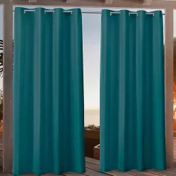 Teal Nicole Outdoor Curtain Panel Set, 96 in.