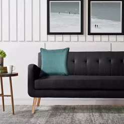 Teal with Embroidered Edge Pillow, 24 in.