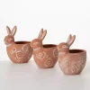Terracotta Bunny Planters, Set of 3