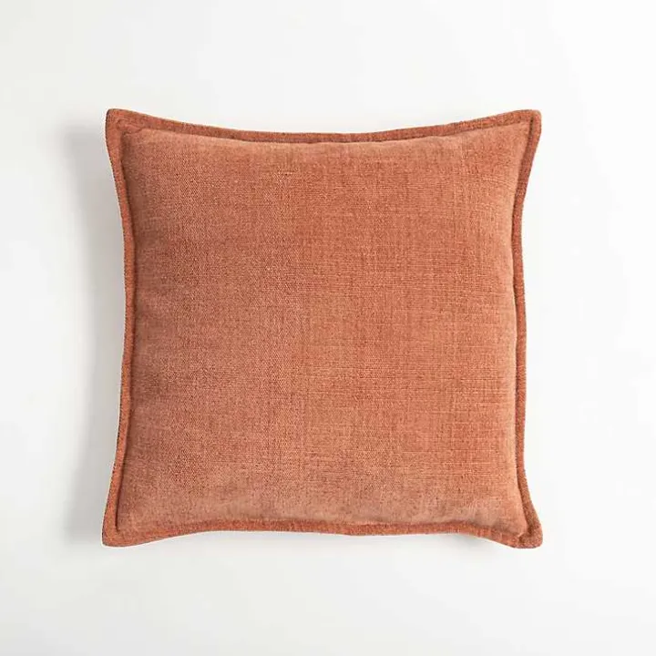 Terracotta Chenille Throw Pillow