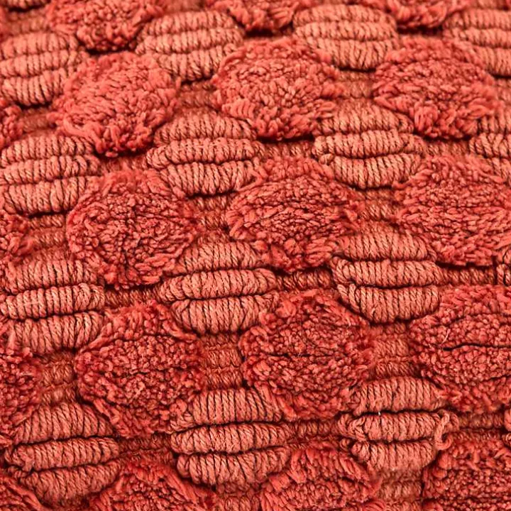 Terracotta Looped Cotton Throw Pillow