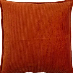 Terracotta Velvet Corduroy Flange Throw Pillow