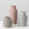 Textured Ceramic Vases, Set of 3