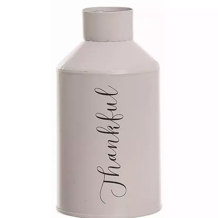 Thankful and Blessed Metal Vases, Set of 2