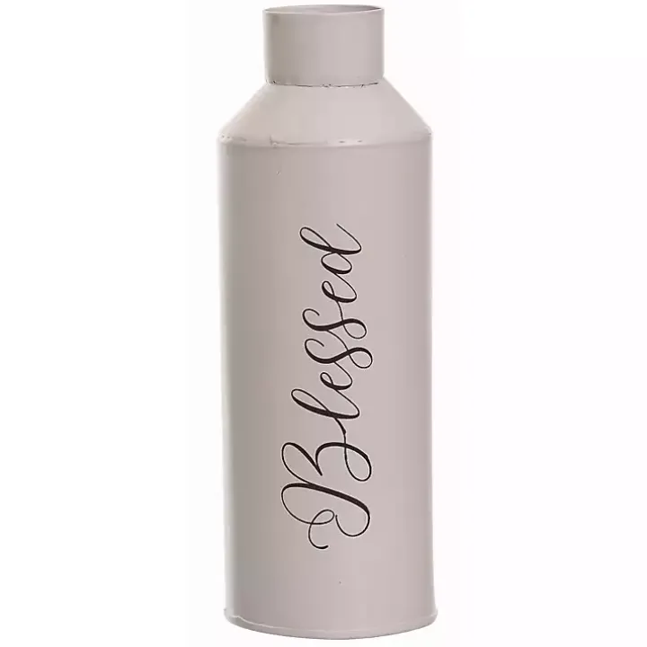 Thankful and Blessed Metal Vases, Set of 2