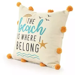 The Beach is Where I Belong Indoor/Outdoor Pillow