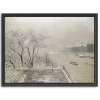 The Louvre Under Snow Framed Canvas Art Print