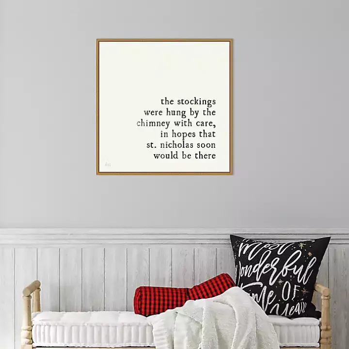 The Stockings Were Hung Framed Canvas Art Print